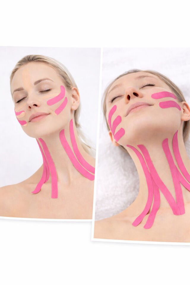 Ortholand Yüz Bandı Kinesiyoloji Tape 2,5 cm x 5 mt Cilt Dostu Yüz toparlama bandı Yüz yoga bandı