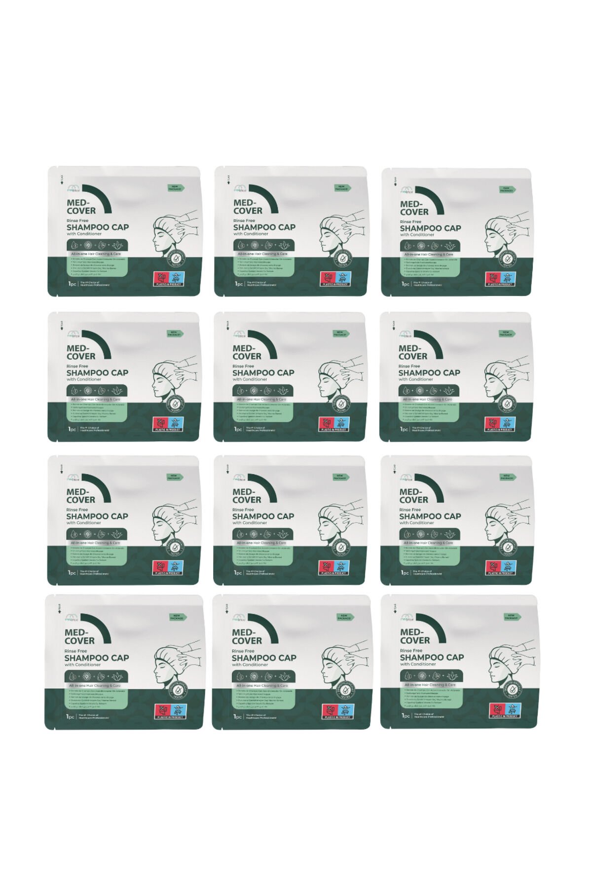 Saç Yıkama Bonesi x 12 adet Med-Cover ShampooCap