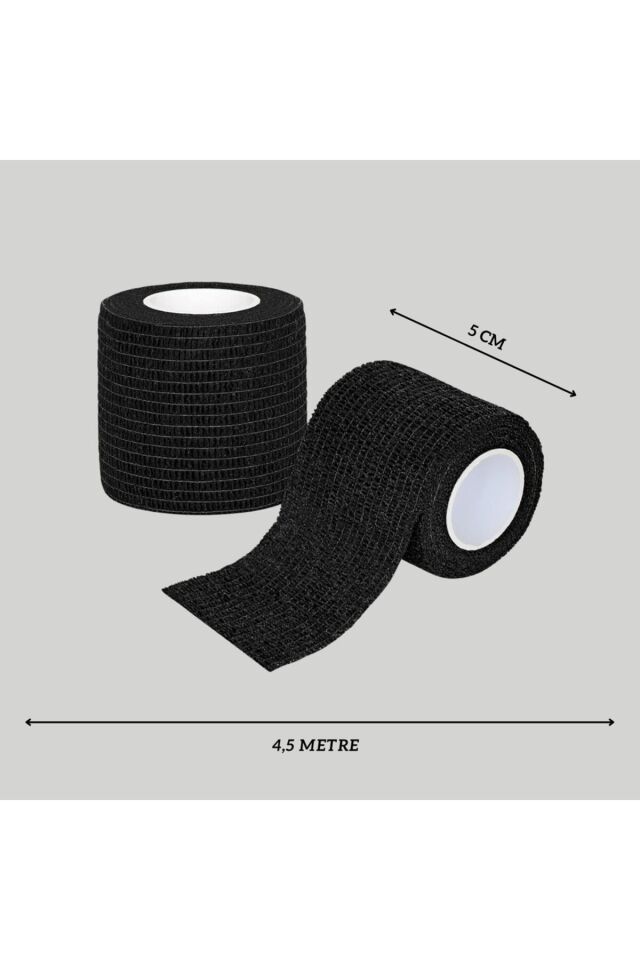 Siyah Renk Coban Bandajı Elastik Kendinden Yapışkanlı Coban Bandajı Yüksek Kalite ( 5 Cm*4,5m )