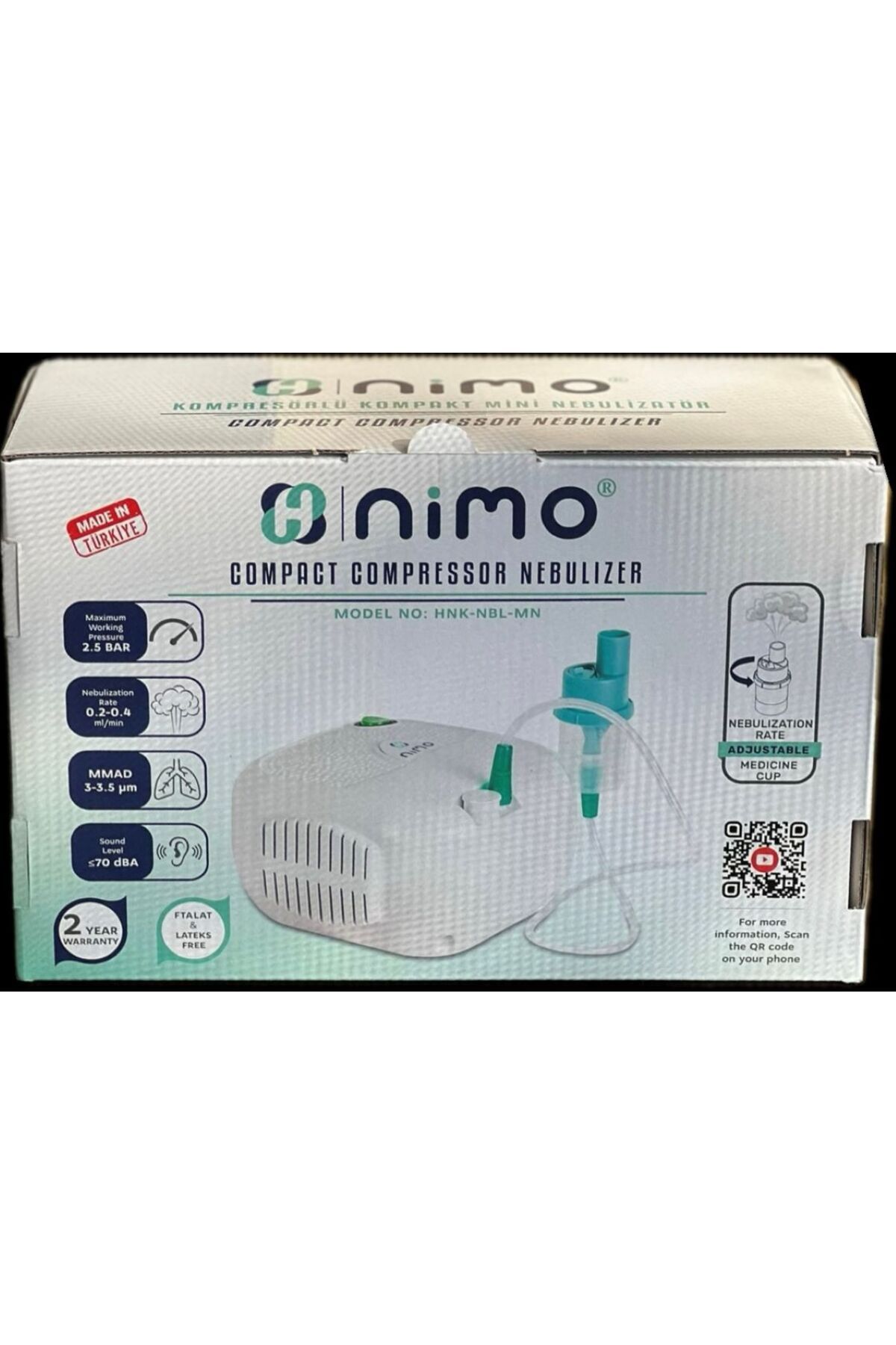 NİMO Kompresörlü Compact Mini Nebülizatör (HNK-NBL-MN)