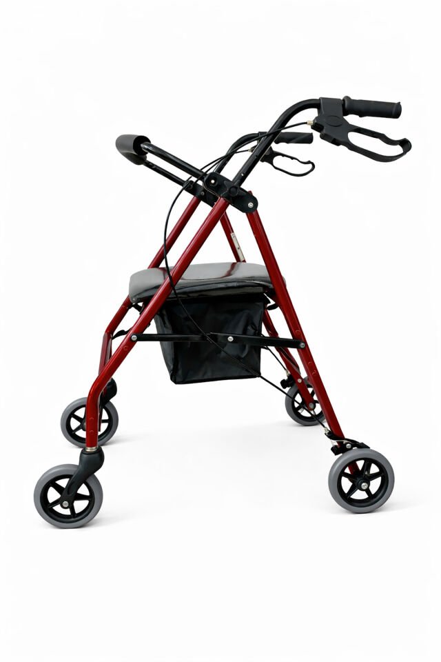 Rolatör 4Tekerlekli Yürüteç frenli Oturma Apartalı 130 Kg Taşıma Kapasiteli BME861