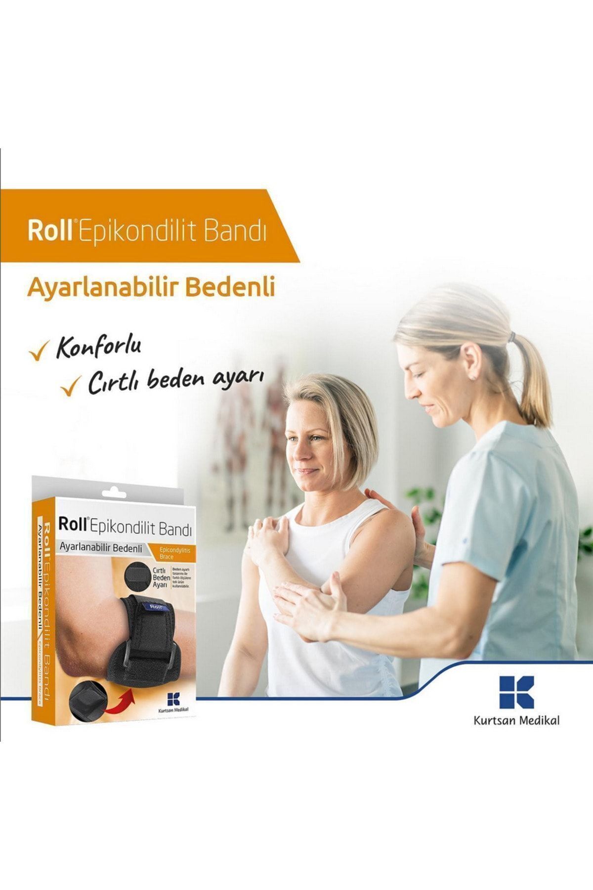 Epikondilit Bandı Tenisçi Dirseği Bandı Ayarlanabilir Beden