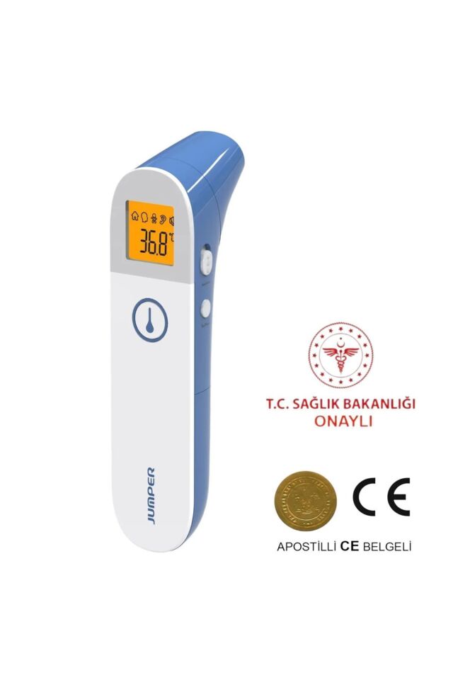 Jumper Temassız Ateş Ölçer Alından Ve Kulaktan , Çocuk Yetişkin Ve Oda Seçenekli Fr410 Gri