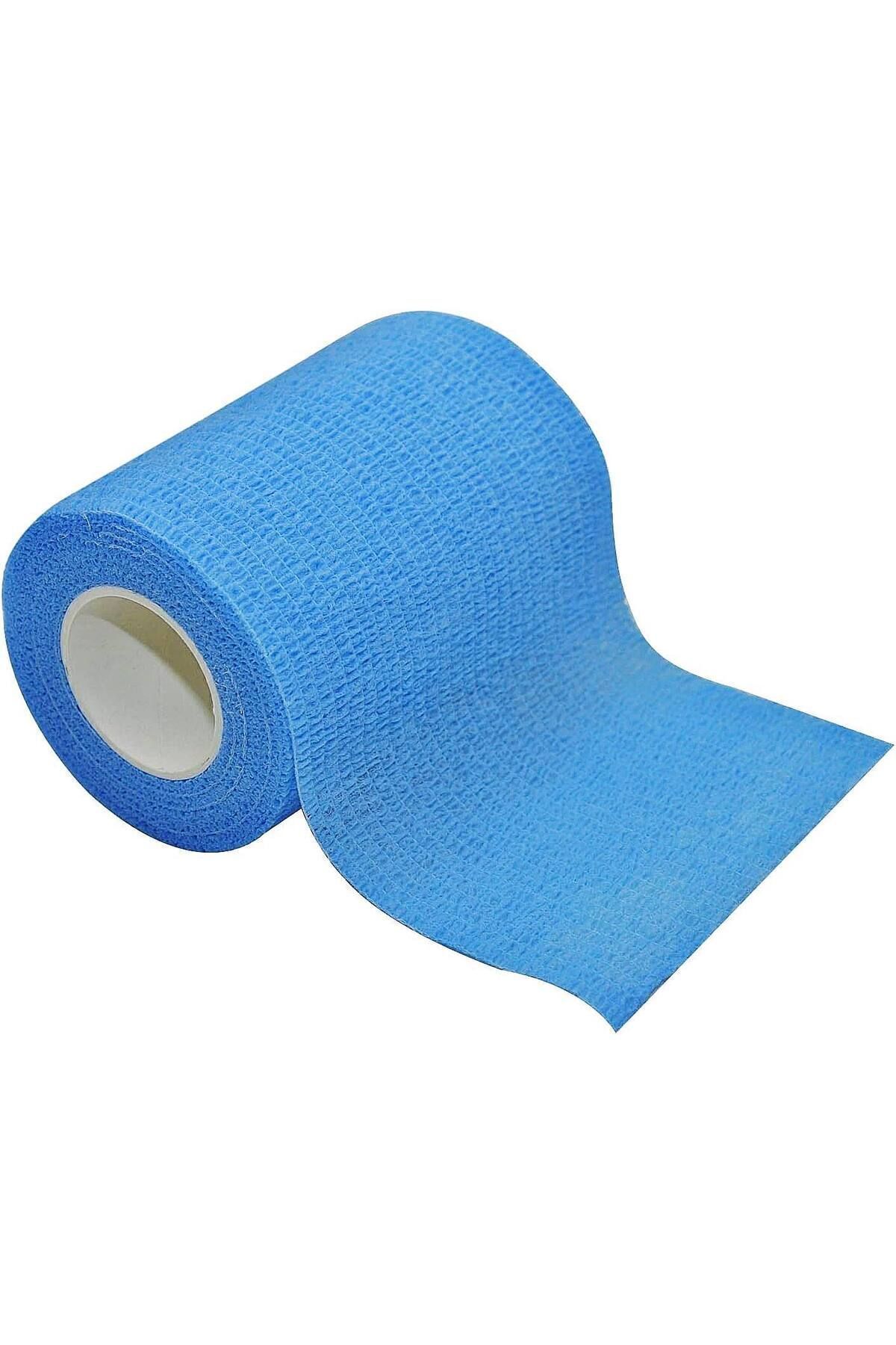 Koban Bandajı Kendinden Yapışkanlı Bandaj Coban Bandajı Sargı Bandajı 7.5cmx4.5 M. 1 Ad Mavi