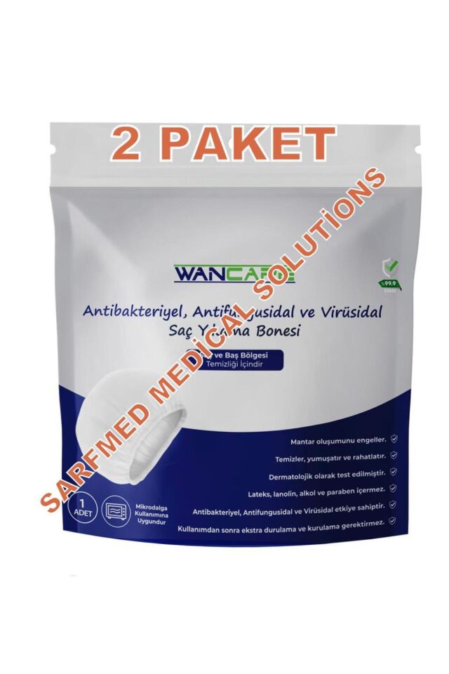 Saç Yıkama Bonesi 2'li Hijyenik Temizleme Banyo - Sarfmed