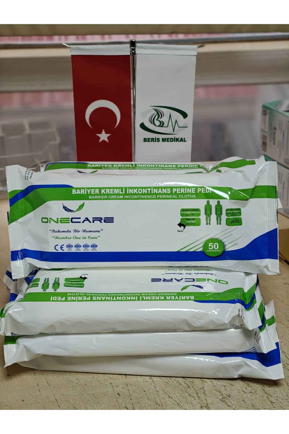 3 Adet 50'li Bariyer Kremli Inkontinans Ped PERİNE Mendil Özel Ihtiyaçlı Hasta Vücut Bakım Mendili