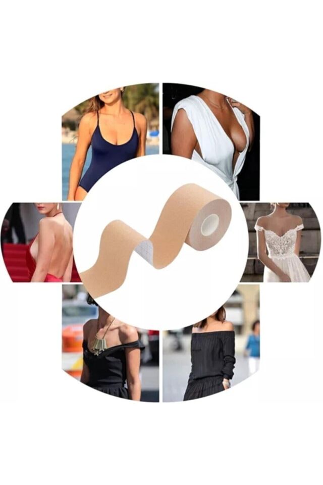 Sıkı Göğüsler 5cm*5m Ten Rengi Suya Dayanıklı Göğüs Bandı Boob Tape Kinezyoloji Bandı