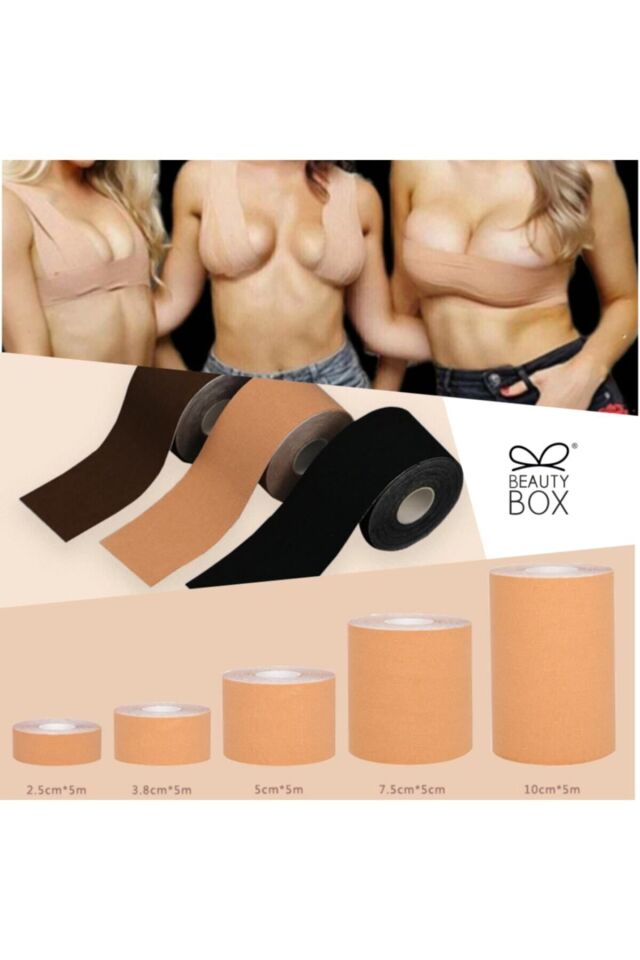 Sıkı Göğüsler 5cm*5m Ten Rengi Suya Dayanıklı Göğüs Bandı Boob Tape Kinezyoloji Bandı