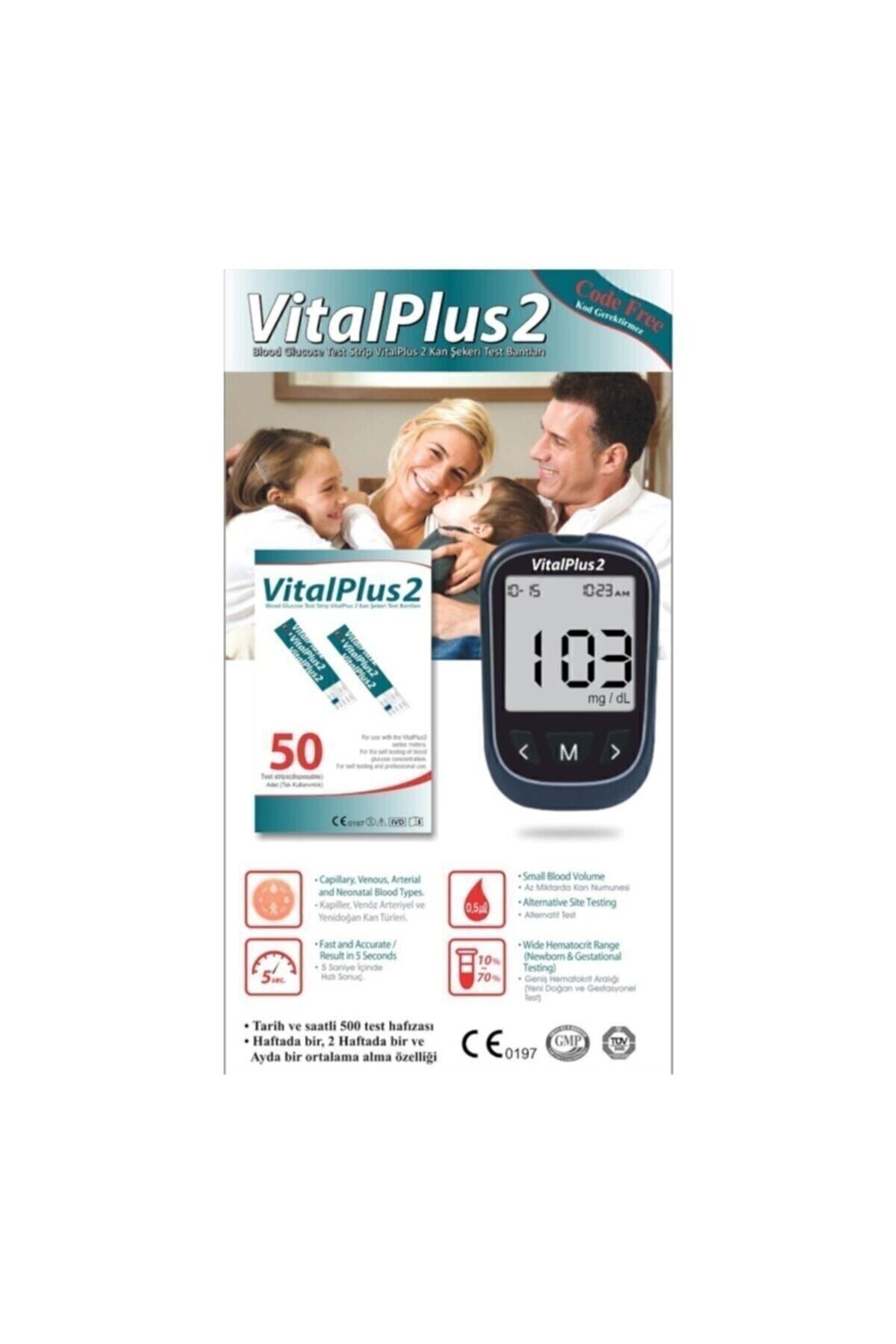 Vital Plus 2 Şeker Ölçüm Cihazı Ve 50 Adet Ölçüm Stribi