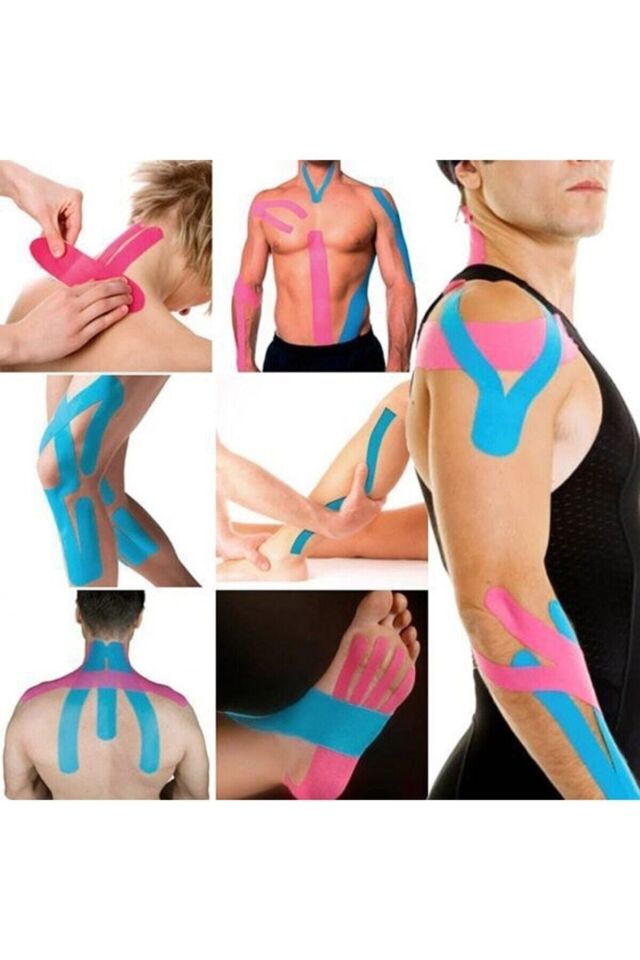 Bia Tape Kinesio 5 Cm X 5 M - Sarı Rengi Sporcu Ağrı Bandı 12'li (pakette 12 Adet)