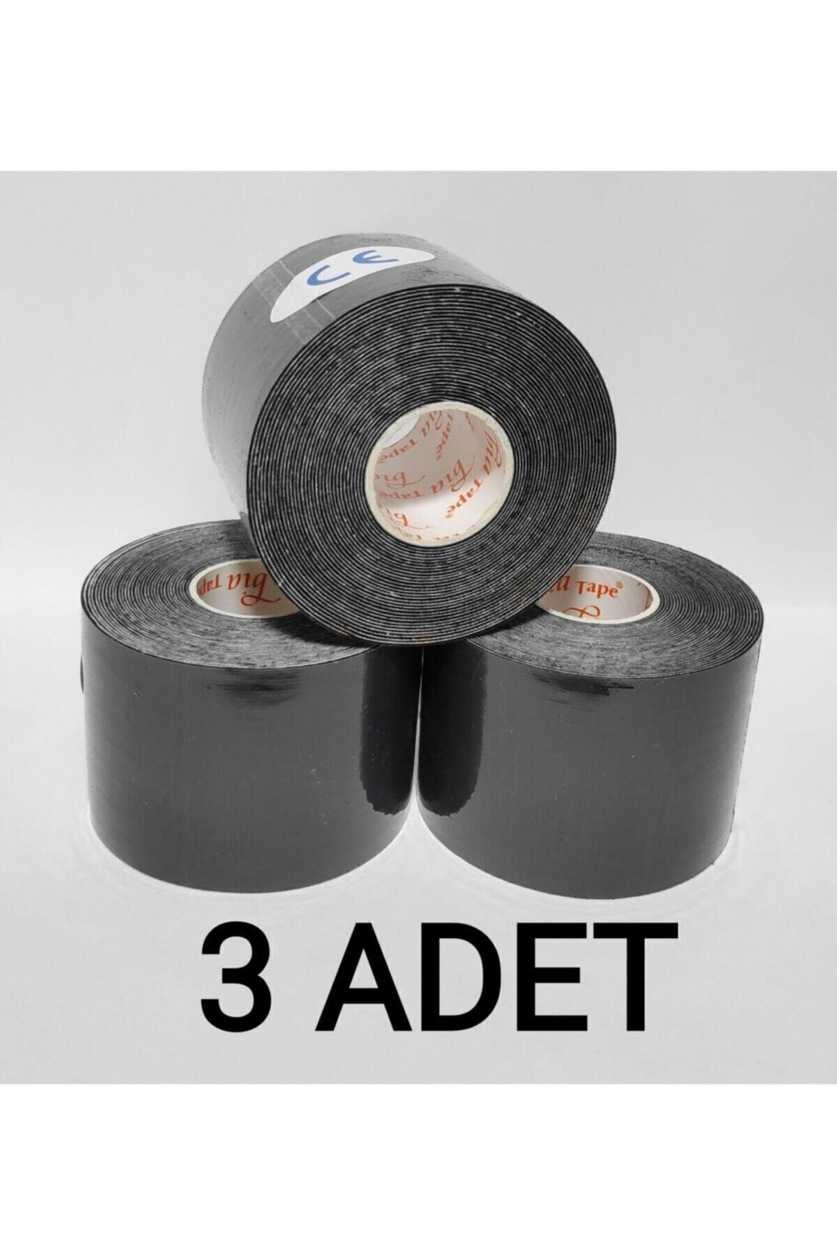 Bia Tape Kinesio Siyah Sporcu Ağrı Bandı 3 lü  x 5 M  5 cm