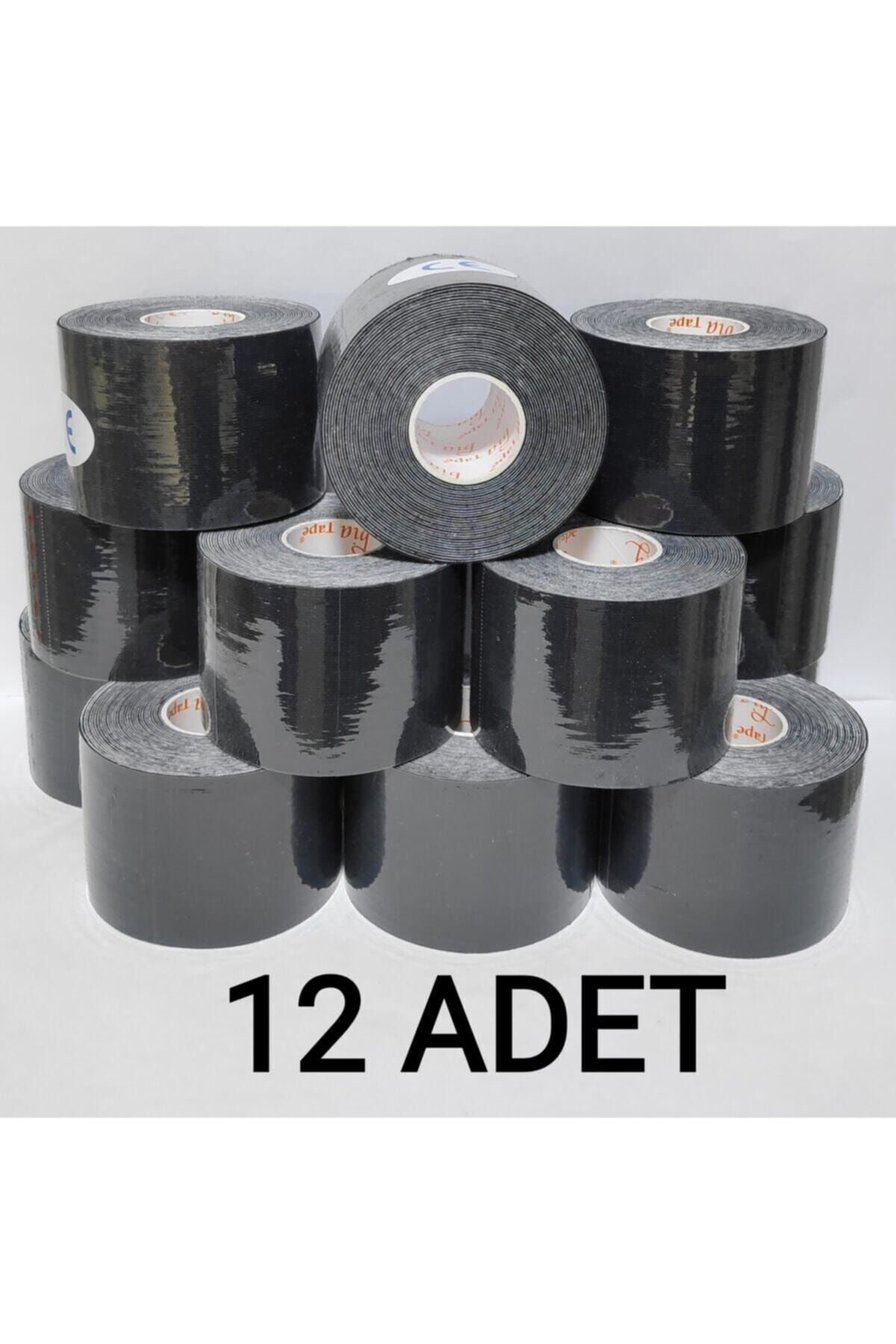 - Siyah Rengi Sporcu Ağrı Bandı 12'li (pakette 12 Adet) Bia Tape Kinesio 5 cm X 5m
